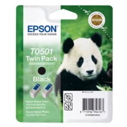 Epson Panda T0501 Ink Cartridge, Black Twin Pack, C13T05014210 (package 2 each)